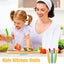 13Pcs Kids Kitchen Cutter Set with Gloves Serrated Edge Cutter Cutting Board Carousel 6