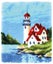 Vervaco Latch Hook Rug Kit Lighthouse Carousel 1