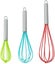 Silicone Whisk Set Of 3 - Non-stick Stainless Steel And Silicone - Colored Carousel 1