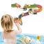 Toy 34 Pieces Baby Bath Toys DIY Slide Way Toy Set with Suction Cups Carousel 3