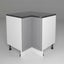GENEVA SHAKER MATTE GREY - Corner cabinet 900mm x 900mm Carousel 1