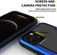 iPhone 15 Military Grade Drop tested Tough Case Metal Alloy Clear BLUE Carousel 13