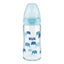 Nuk First Choice Glass Bottle 240ml Blue 0-6 Month Medium Hole Teat Carousel 1