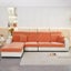 Anyseat Sofa Cover Rustic Orange L-Shape Polyester Chenille Thick Stretchable... Carousel 2