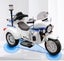Kids Ride On Police Motorcycle Electric Battery powered Leather Seat 12V Carousel 4