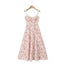 YENKYE Women French Style Floral Print A-line Midi Sling Dress Sexy Carousel 1