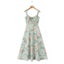 YENKYE Women French Style Floral Print A-line Midi Sling Dress Sexy Carousel 2