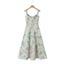 YENKYE Women French Style Floral Print A-line Midi Sling Dress Sexy Carousel 3
