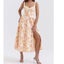 YENKYE Women French Style Floral Print A-line Midi Sling Dress Sexy Carousel 6