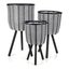 Capella Planter - Set of 3 - Black & White Carousel 1