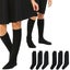 6x Pairs School Uniform Knee High Socks Cotton Rich Girls Boys Kids Bulk - Black Carousel 1