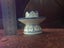 Vintage Blue & White Porcelain Candlestick Holder Carousel 5