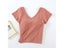 Cotton Short-sleeve T-shirt With Chest Pads For Women's Summer One-piece Sleep Carousel 7