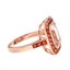 Art Deco Style 18k Rose Gold 3.85ctw Morganite & Orange Sapphire Halo Ring Carousel 4