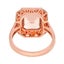 Art Deco Style 18k Rose Gold 3.85ctw Morganite & Orange Sapphire Halo Ring Carousel 5