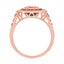 Art Deco Style 18k Rose Gold 3.85ctw Morganite & Orange Sapphire Halo Ring Carousel 6