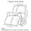 Velvet 1-Seater Recliner Chair Cover With Side Pockets 4 Pieces Carousel 4