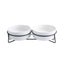 Double Cat Food Water Bowls with Stand Ceramic Pet Feeding Accessories Ca CHK12N Carousel 18