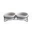 Double Cat Food Water Bowls with Stand Ceramic Pet Feeding Accessories Ca CHK12N Carousel 20