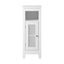 Oikiture Bathroom Cabinet Floor Cupboard Slim Laundry Storage Rattan Door White Carousel 3