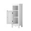 Oikiture Bathroom Cabinet Floor Cupboard Slim Laundry Storage Rattan Door White Carousel 4