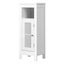 Oikiture Bathroom Cabinet Floor Cupboard Slim Laundry Storage Rattan Door White Carousel 8
