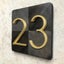 125mm Golden Floating Modern House Number Satin Brass Door Home Address N CHK12N Carousel 2