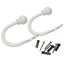 Set of 2 Ball Drapery Curtain Tie Backs / Holdbacks - White Carousel 1