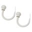 Set of 2 Ball Drapery Curtain Tie Backs / Holdbacks - White Carousel 2