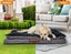 Dog Calming Bed Warm Soft Plush Comfy Sleeping Memory Foam Mattress Dark Grey L Carousel 8