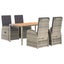 5 Piece Garden Dining Set with Cushions Grey Poly Rattan Topipnp Carousel 3