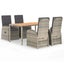5 Piece Garden Dining Set with Cushions Grey Poly Rattan Topipnp Carousel 10