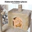 Pawz Cat Tree Toy Scratching Post Scratcher Tower Condo Wooden House Cream 130cm Carousel 4