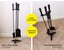 Traderight Fireplace Tool Set 4 PC Fire Place Poker Brush Shovel Stand Cast Iron Carousel 4