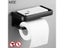 MOLI Matte Black Space Aluminum Toilet Paper Holder Self-adhesive Punch-free Carousel 3