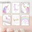 Custom Name Art Prints Rainbow Wall Poster Unicorn Print Pictures Star Mo CHK12N Carousel 2