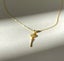 Real Gold Plated Sterling Silver 925 Vintage Style KEY Cubic Zirconia Necklace Carousel 3
