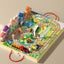 Wooden Train Box with trains tracks and toys and storage Carousel 5