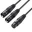 Bochara 50cm 3pin XLR Female to Dual XLR Male Y Splitter Cable Foil+Braid CHK12N Carousel 4