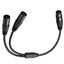 Bochara 50cm 3pin XLR Female to Dual XLR Male Y Splitter Cable Foil+Braid CHK12N Carousel 6