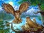 HUACAN 5d Diy Diamond Painting Owl Animal Diamond Art Full Drill Embroide CHK12N Carousel 12
