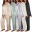Women Pajama Sets Long Sleeve Top Trousers Silk Home Suit Spring Loose Co CHK12N Carousel 4