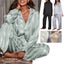 Women Pajama Sets Long Sleeve Top Trousers Silk Home Suit Spring Loose Co CHK12N Carousel 7