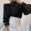Vintage White Lace Blouse Shirts Women Button Loose Shirt Carousel 1
