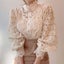 Vintage White Lace Blouse Shirts Women Button Loose Shirt Carousel 2