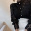 Vintage White Lace Blouse Shirts Women Button Loose Shirt Carousel 4
