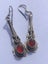 Vintage Sterling Silver Drop Earrings with Red Stones Carousel 1