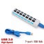 7 Port USB Splitter USB 3.0 Hub with On/Off Switch LED Indicators NEW Carousel 1