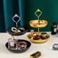 2 Tier Tray Metal Stand Snacks Fruit Afternoon Tea Storage Plate Wedding Carousel 6