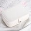 Portable Jewelry Box Organizer Travel PU Leather Ornaments Solid Storage Case Carousel 3